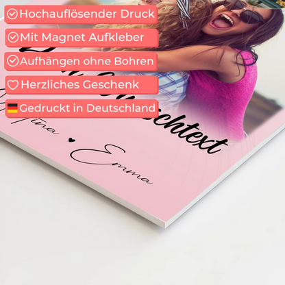 Personalisierbares Fotoboard Poster Magnetisch mit 4 Fotos 1 Herz Wunschtext Geschenk 4