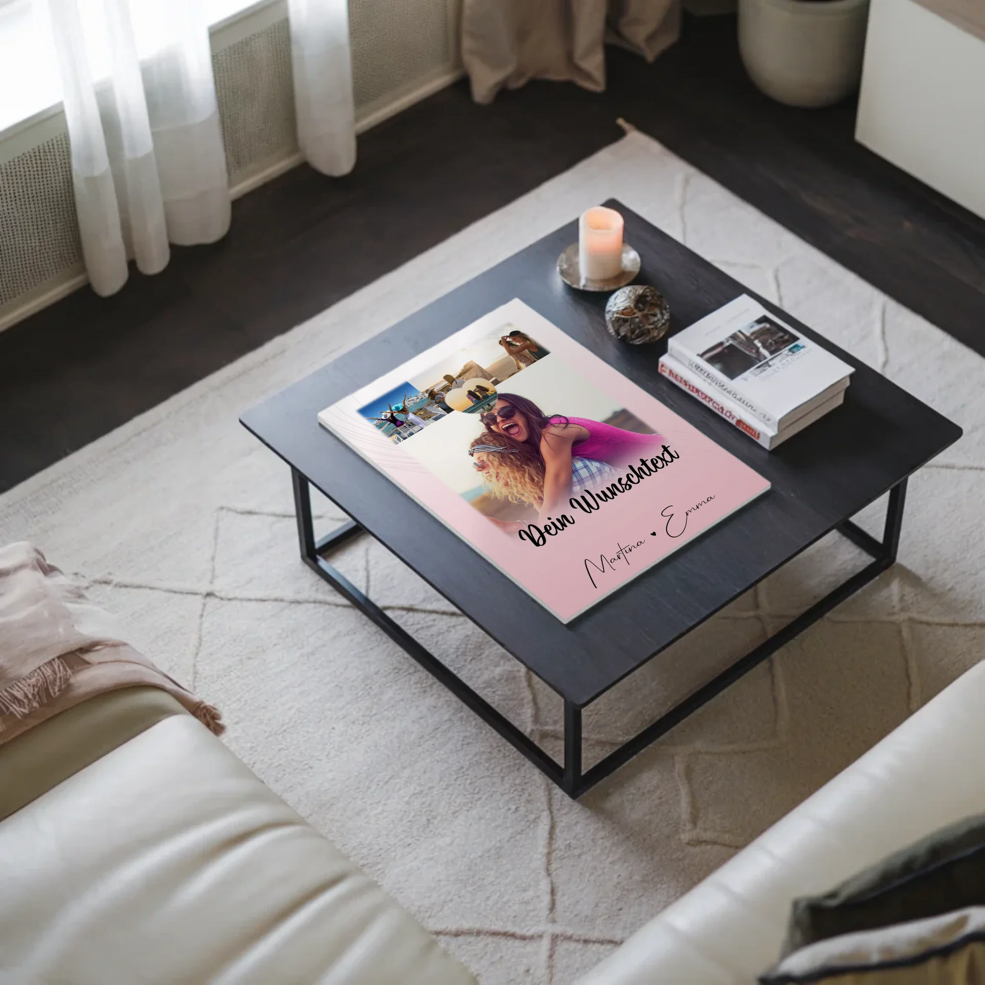 Personalisierbares Fotoboard Poster Magnetisch mit 4 Fotos 1 Herz Wunschtext Geschenk 9