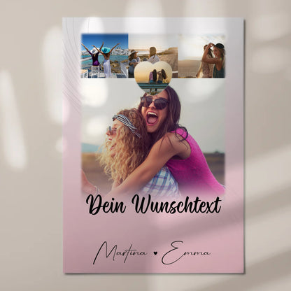 Personalisierbares Fotoboard Poster Magnetisch mit 4 Fotos 1 Herz Wunschtext Geschenk 7