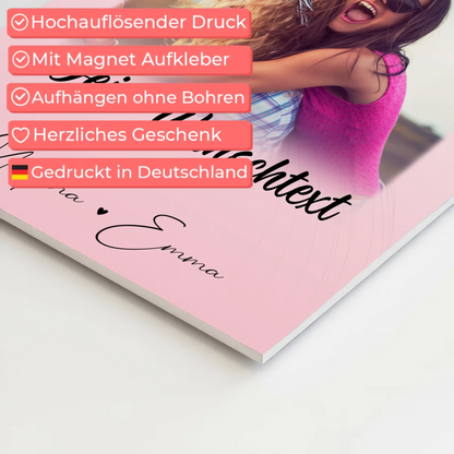 Personalisierbares Fotoboard Poster Magnetisch mit 4 Fotos 1 Herz Wunschtext Geschenk 10