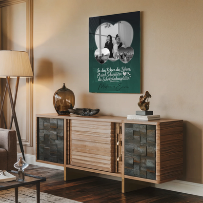 Personalisierte Foto Mit Acrylglas mit 3 Herz Fotos für besondere Geschenke