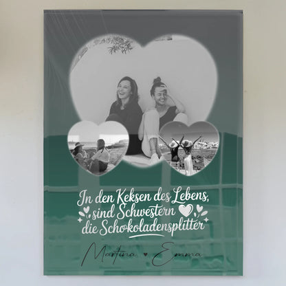 Personalisierte Foto Mit Acrylglas mit 3 Herz Fotos für besondere Geschenke