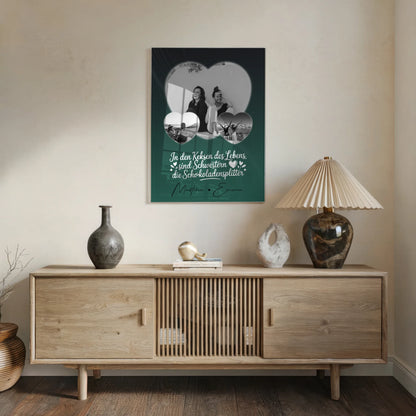 Personalisierte Foto Mit Acrylglas mit 3 Herz Fotos für besondere Geschenke