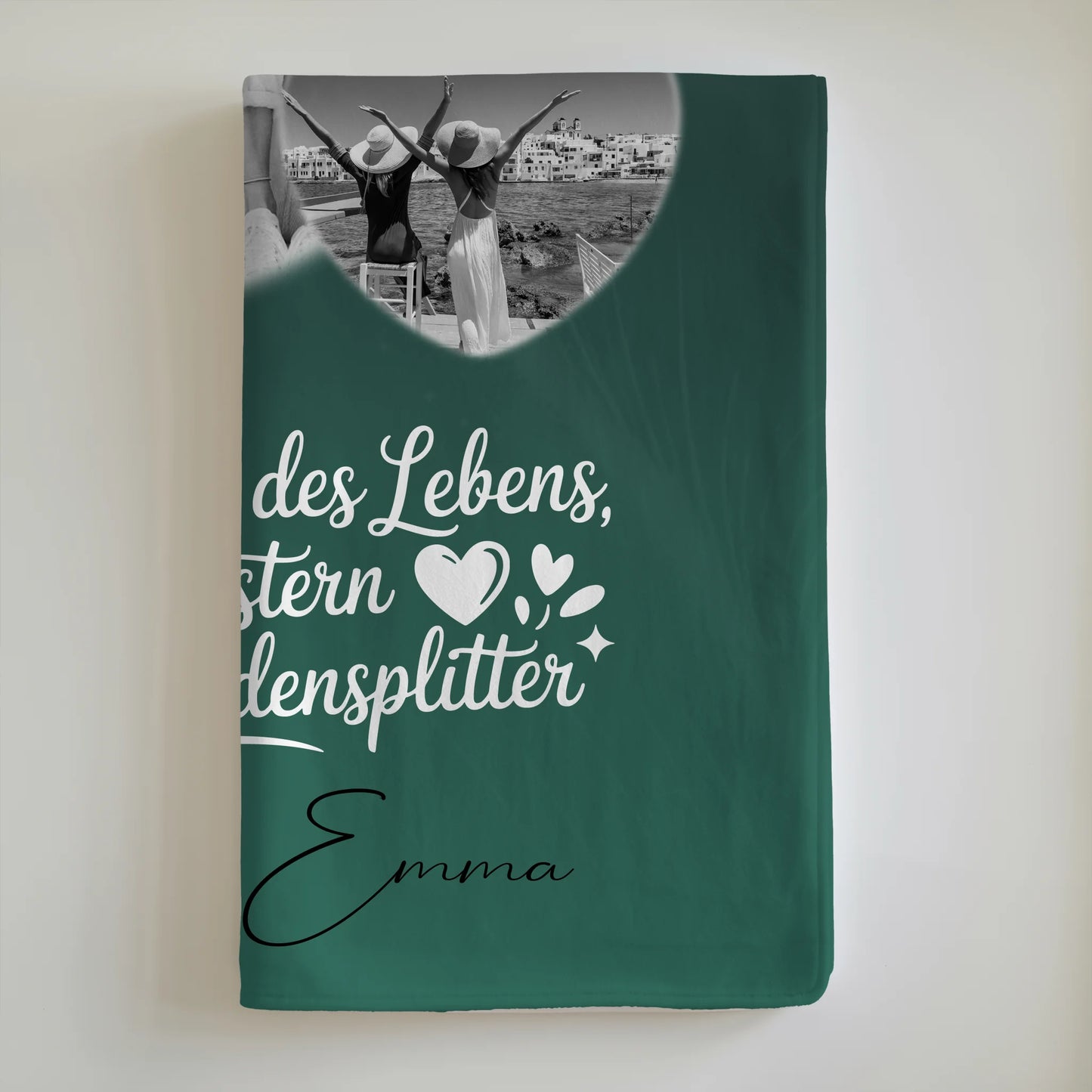 Personalisierte Kuscheldecke Mit Namen und 3 Herz Fotos für besondere Geschenke 6
