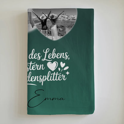 Personalisierte Kuscheldecke Mit Namen und 3 Herz Fotos für besondere Geschenke 6