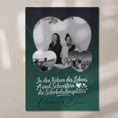 Personalisiertes Fotoboard Poster Magnetisch mit 3 Herz Fotos für individuelle Geschenke 7