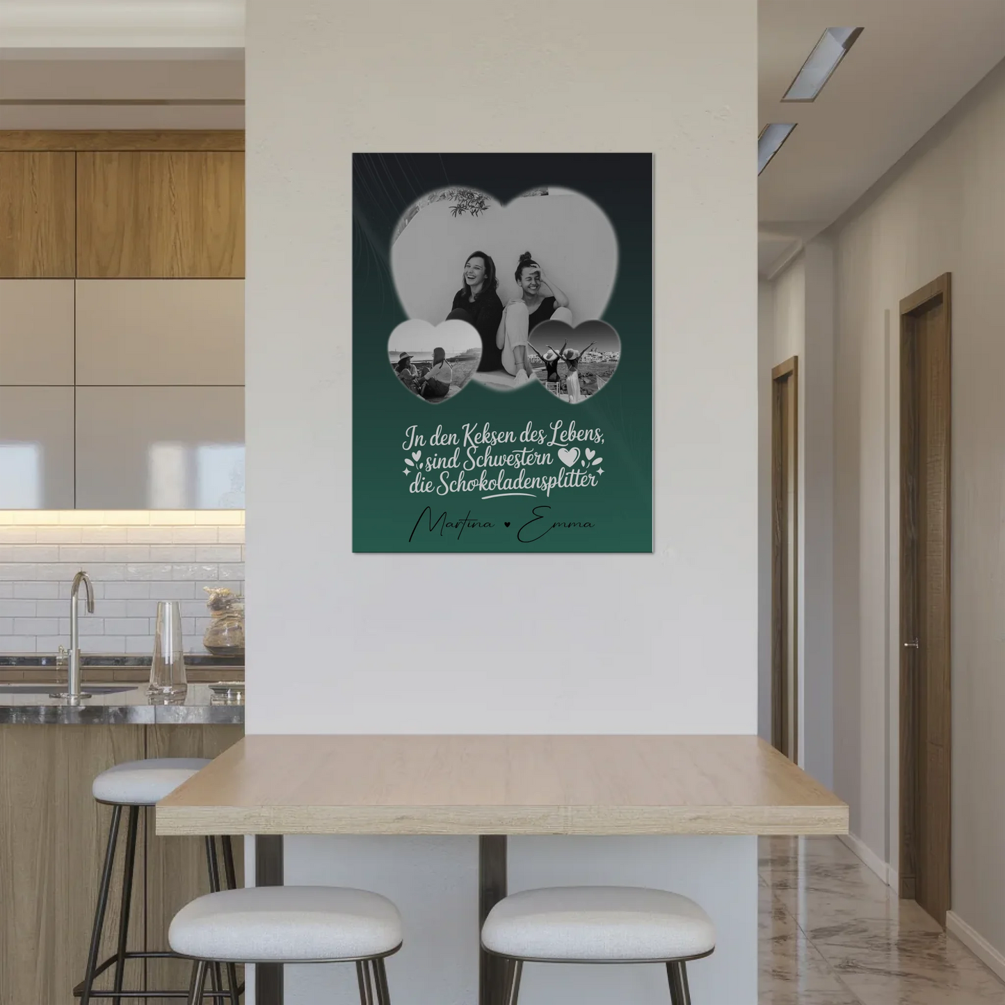 Personalisiertes Fotoboard Poster Magnetisch mit 3 Herz Fotos für individuelle Geschenke 8