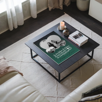 Personalisiertes Fotoboard Poster Magnetisch mit 3 Herz Fotos für individuelle Geschenke