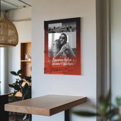 Personalisierte Geschenke mit Foto Mit Acrylglas 3 Fotos Zusammen lachen weinen