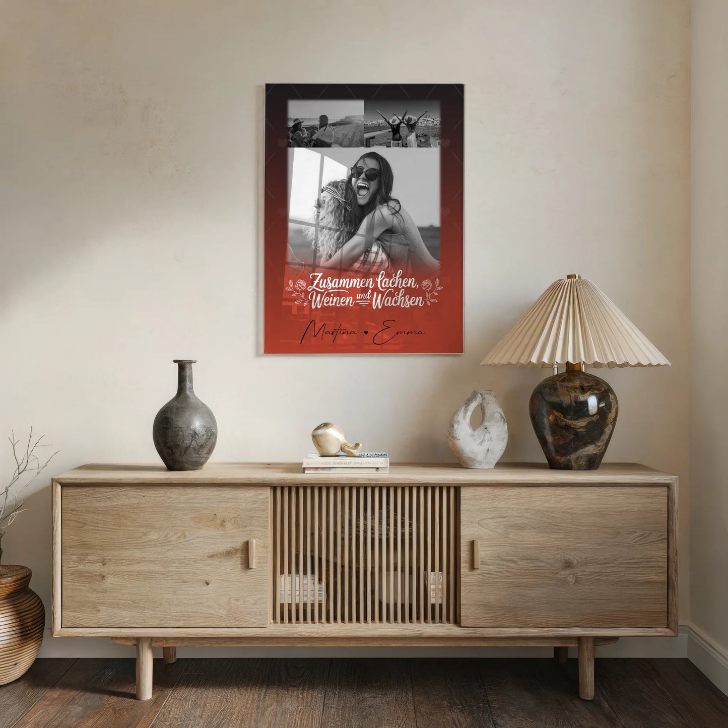 Personalisierte Geschenke mit Foto Mit Acrylglas 3 Fotos Zusammen lachen weinen