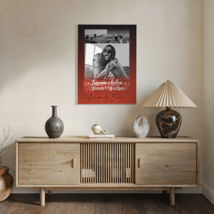 Personalisierte Geschenke mit Foto Mit Acrylglas 3 Fotos Zusammen lachen weinen