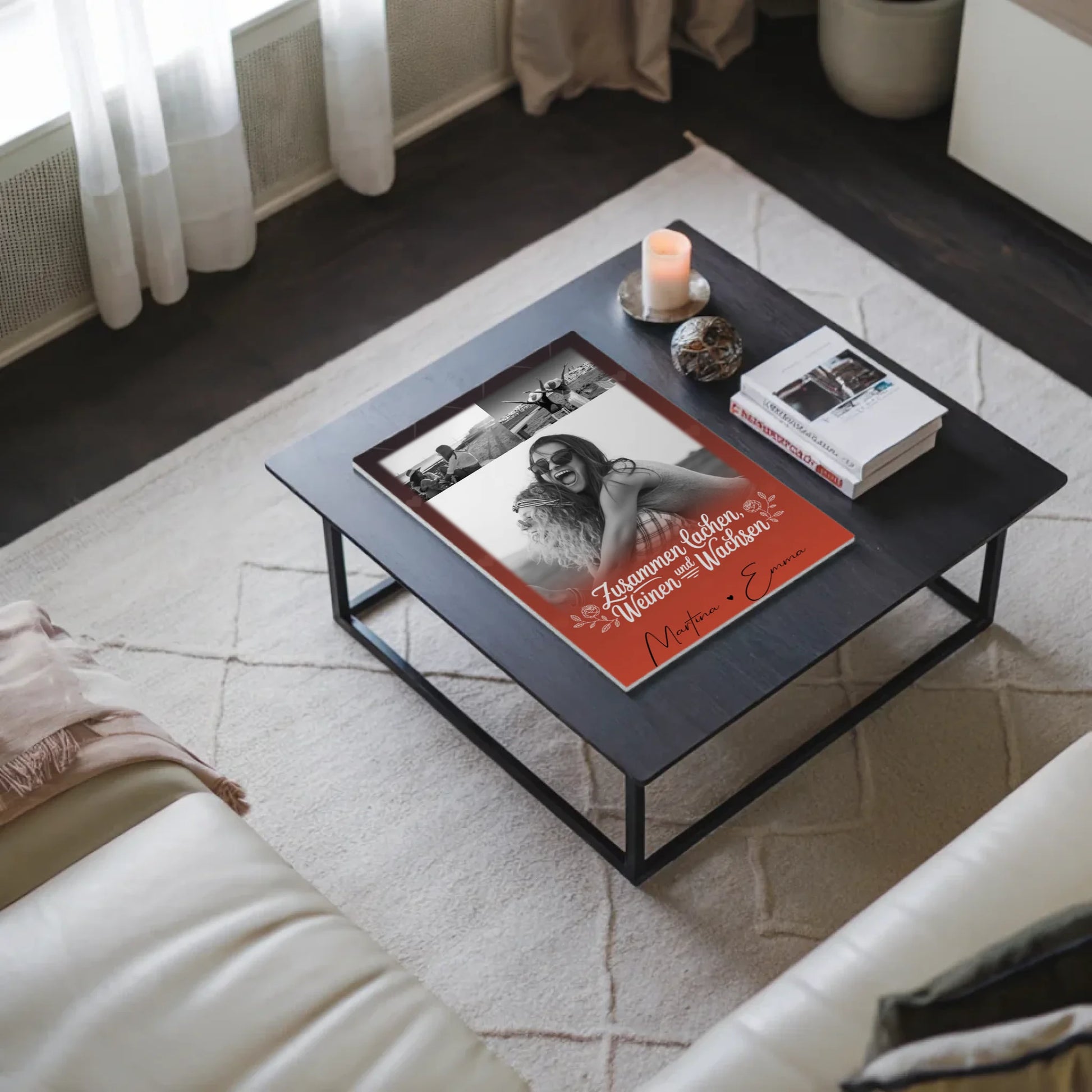 Personalisiertes Fotoboard Poster Magnetisch mit 3 Fotos Zusammen lachen weinen 3