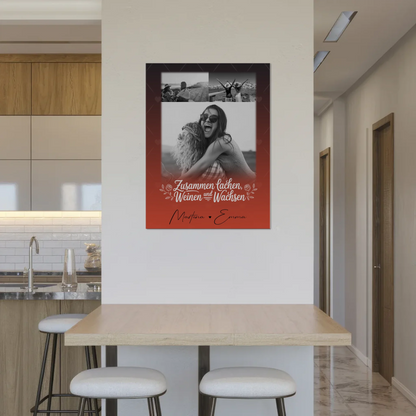 Personalisiertes Fotoboard Poster Magnetisch mit 3 Fotos Zusammen lachen weinen 8
