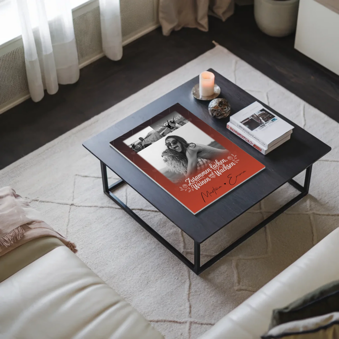 Personalisiertes Fotoboard Poster Magnetisch mit 3 Fotos Zusammen lachen weinen 9