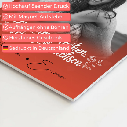 Personalisiertes Fotoboard Poster Magnetisch mit 3 Fotos Zusammen lachen weinen