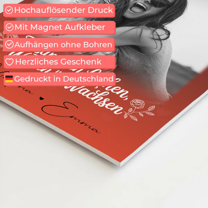 Personalisiertes Fotoboard Poster Magnetisch mit 3 Fotos Zusammen lachen weinen