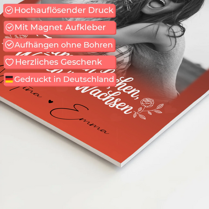 Personalisiertes Fotoboard Poster Magnetisch mit 3 Fotos Zusammen lachen weinen