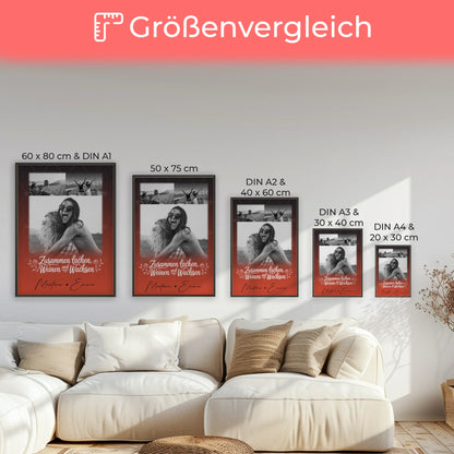 Geschwister Poster Personalisiert Zusammen lachen weinen Geschenk mit 3 Fotos