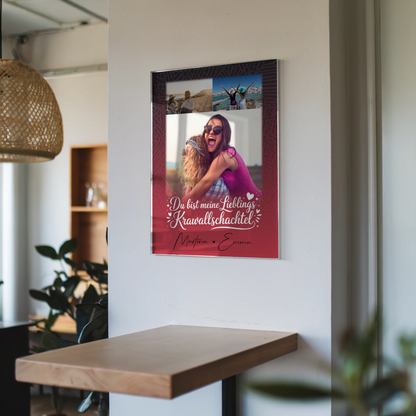 Personalisierte Foto Acrylglas mit 3 Fotos und Lieblings Krawallschachtel für einzigartige Geschenke