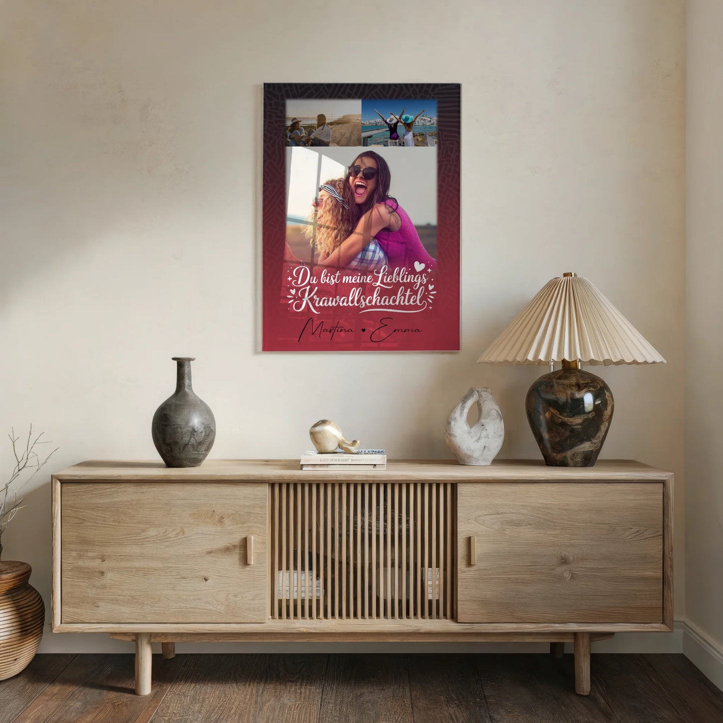 Personalisierte Foto Acrylglas mit 3 Fotos und Lieblings Krawallschachtel für einzigartige Geschenke