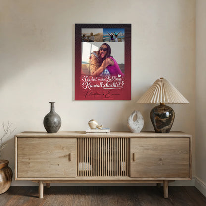 Personalisierte Foto Acrylglas mit 3 Fotos und Lieblings Krawallschachtel für einzigartige Geschenke