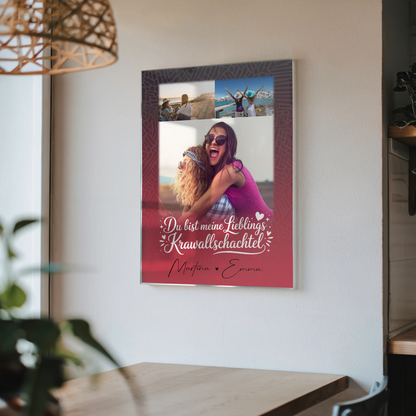 Personalisierte Foto Acrylglas mit 3 Fotos und Lieblings Krawallschachtel für einzigartige Geschenke