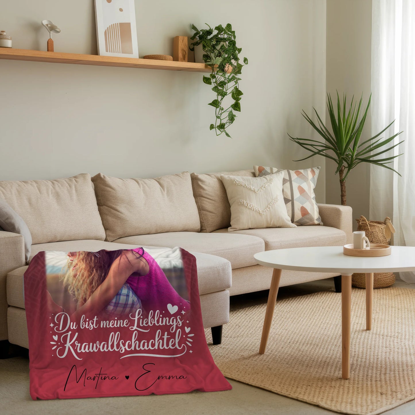 Personalisierte Decke Mit Namen mit 3 Fotos und Lieblings Krawallschachtel für einzigartige Geschenke 4