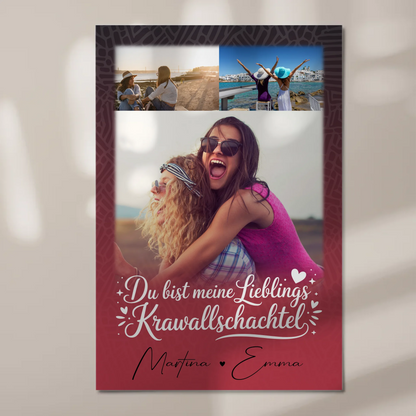 Personalisierbares Fotoboard Poster Magnetisch mit 3 Fotos Lieblings Krawallschachtel 1