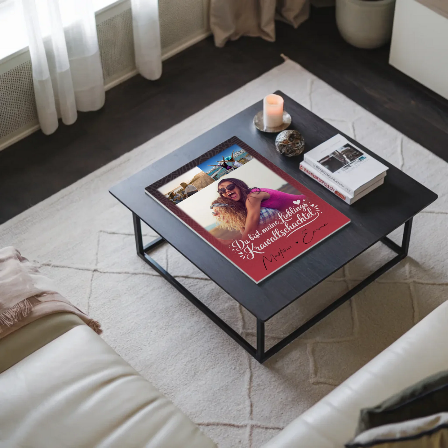 Personalisierbares Fotoboard Poster Magnetisch mit 3 Fotos Lieblings Krawallschachtel