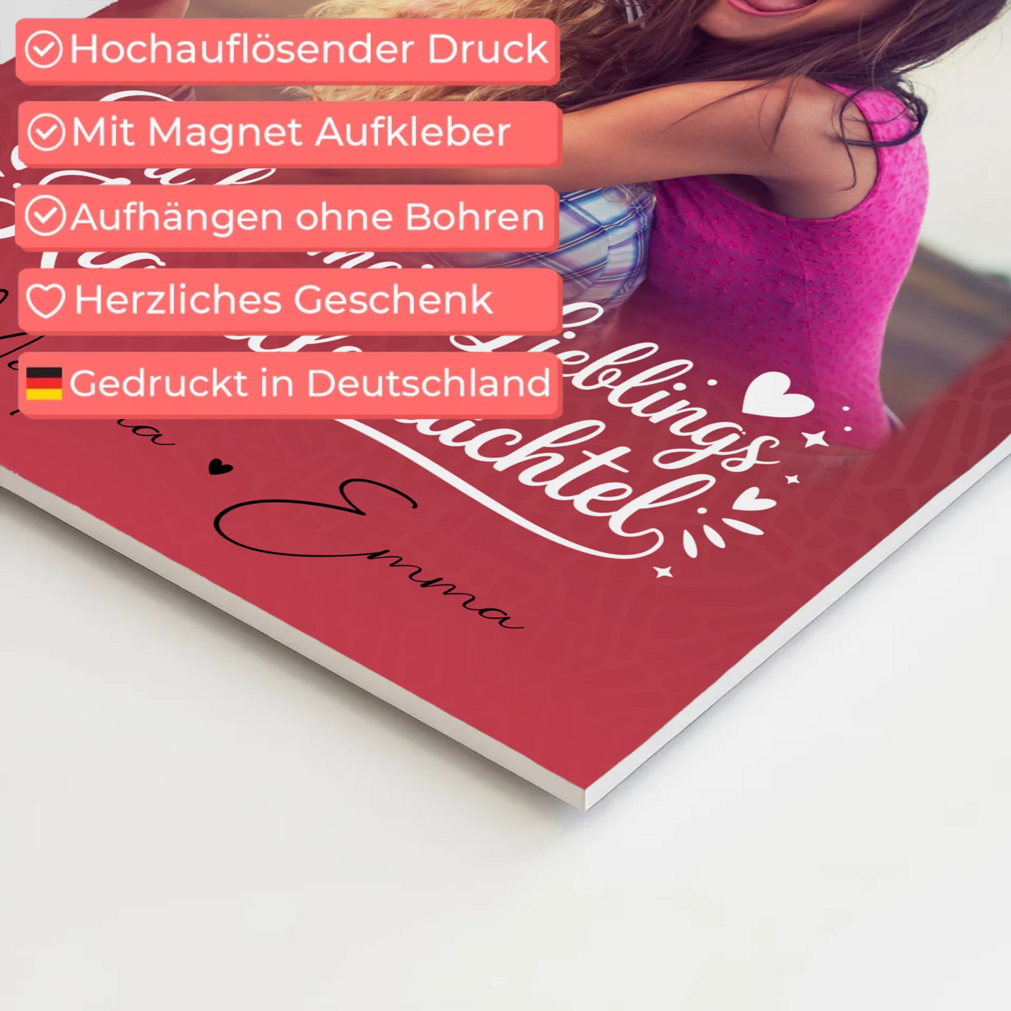 Personalisierbares Fotoboard Poster Magnetisch mit 3 Fotos Lieblings Krawallschachtel