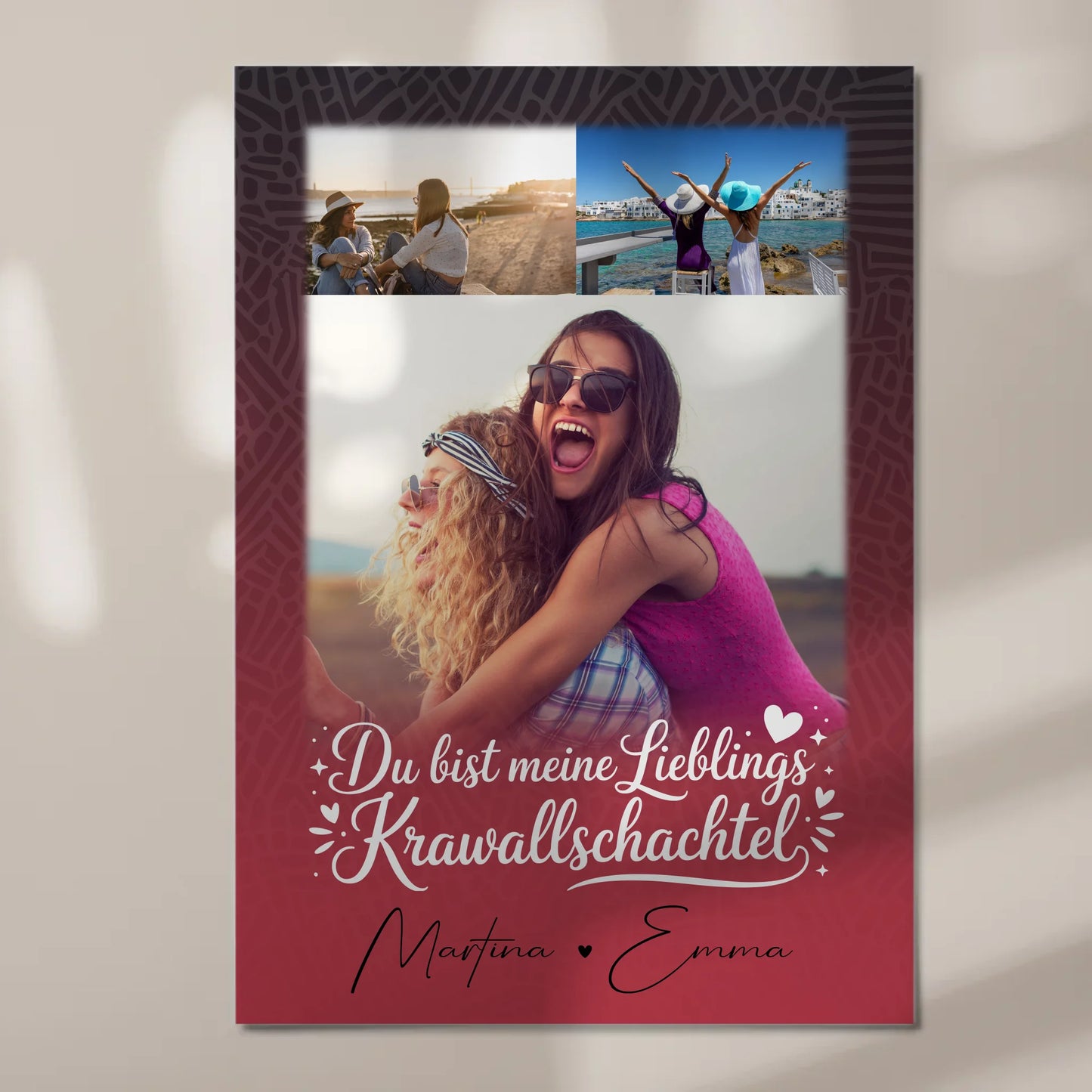 Personalisierbares Fotoboard Poster Magnetisch mit 3 Fotos Lieblings Krawallschachtel