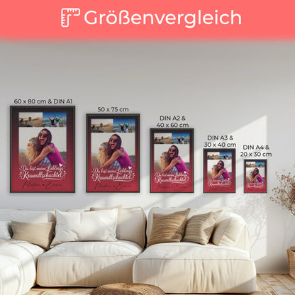 Schwester Poster für die Lieblings Krawallschachtel personalisiert mit 3 Fotos