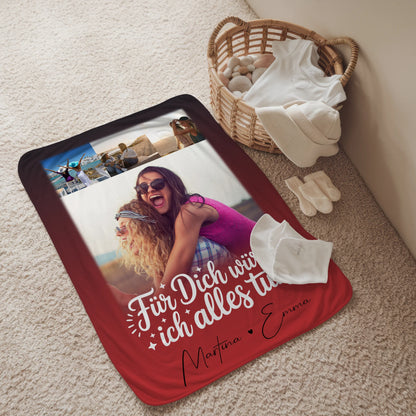 Kuscheldecke Mit Namen 4 Fotos Für dich würde ich alles tun personalisiertes Geschenk 2