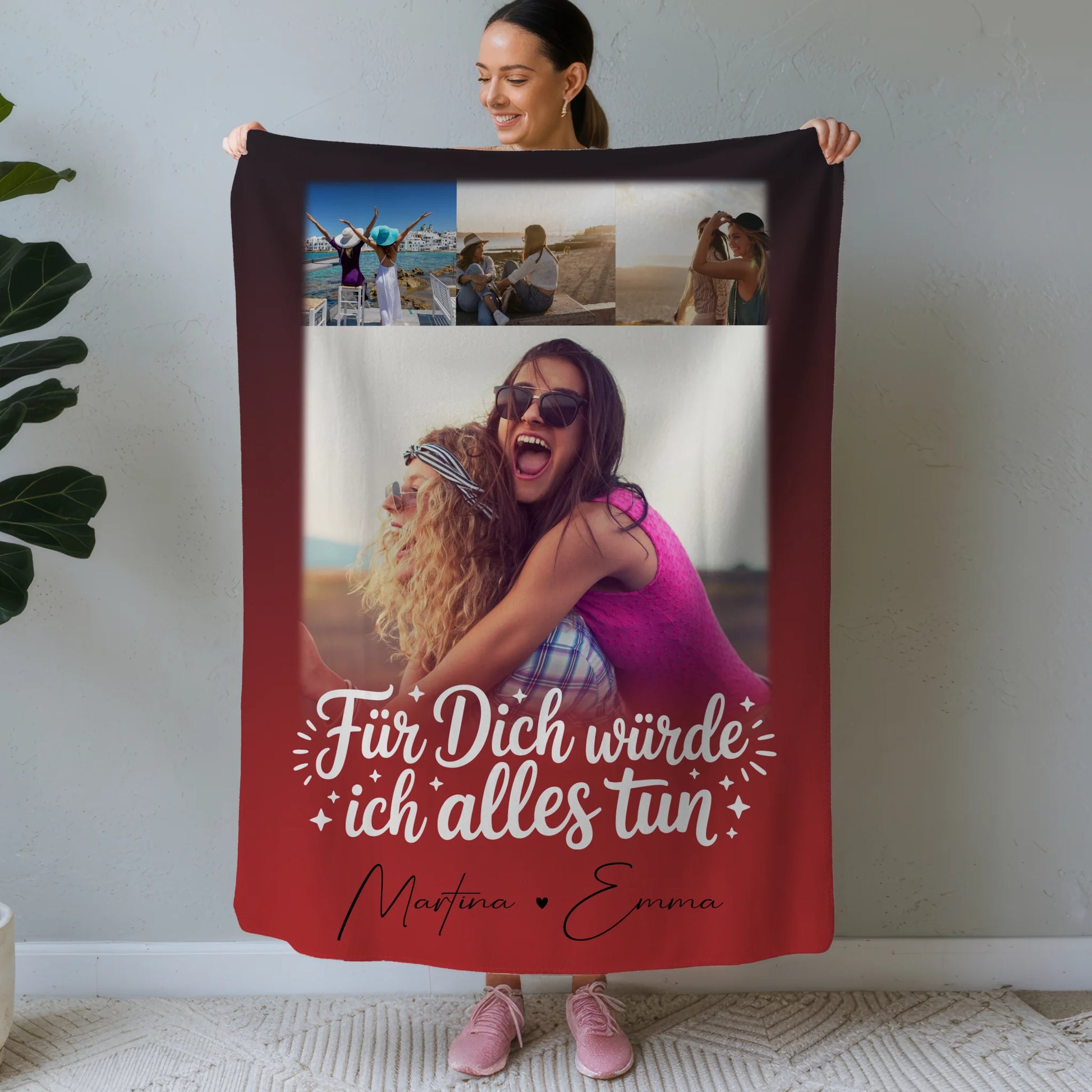 Kuscheldecke Mit Namen 4 Fotos Für dich würde ich alles tun personalisiertes Geschenk 1