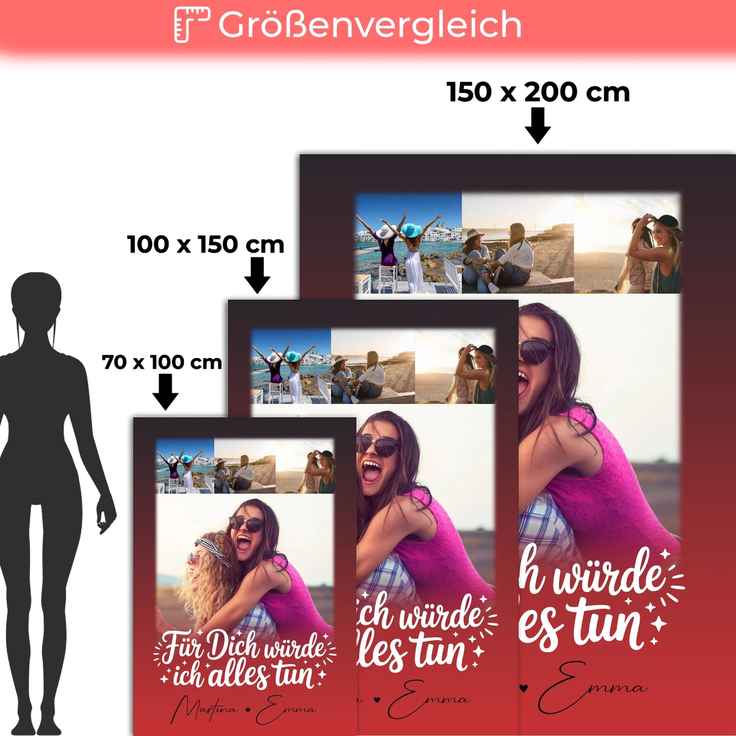 Kuscheldecke Mit Namen 4 Fotos Für dich würde ich alles tun personalisiertes Geschenk 5