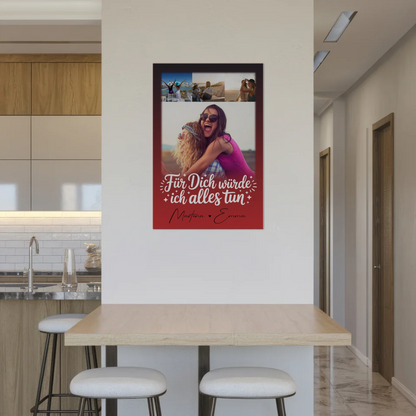 Magnetposter Fotoboard mit 4 Fotos Für dich würde ich alles tun personalisiertes Geschenk 2