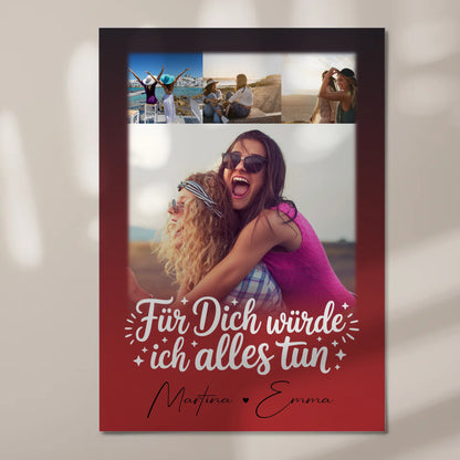 Magnetposter Fotoboard mit 4 Fotos Für dich würde ich alles tun personalisiertes Geschenk 7
