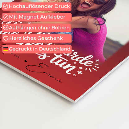 Magnetposter Fotoboard mit 4 Fotos Für dich würde ich alles tun personalisiertes Geschenk
