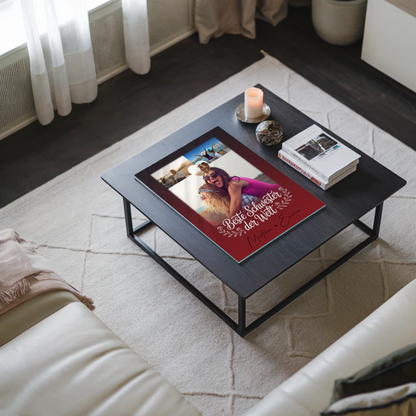 Personalisierte Geschenke mit Foto Mit Acrylglas 3 Fotos und Herz für die Beste Schwester der Welt