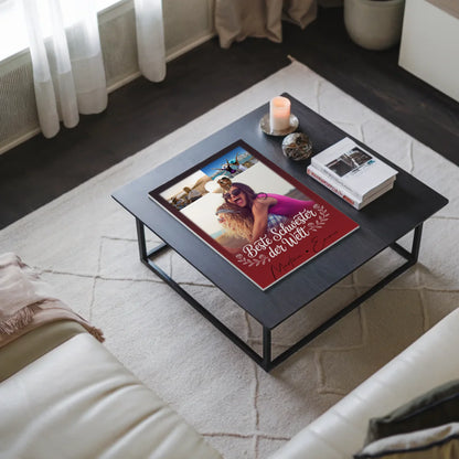 Fotoboard Magnet Poster mit 3 Fotos und Herz Foto Beste Schwester der Welt 3