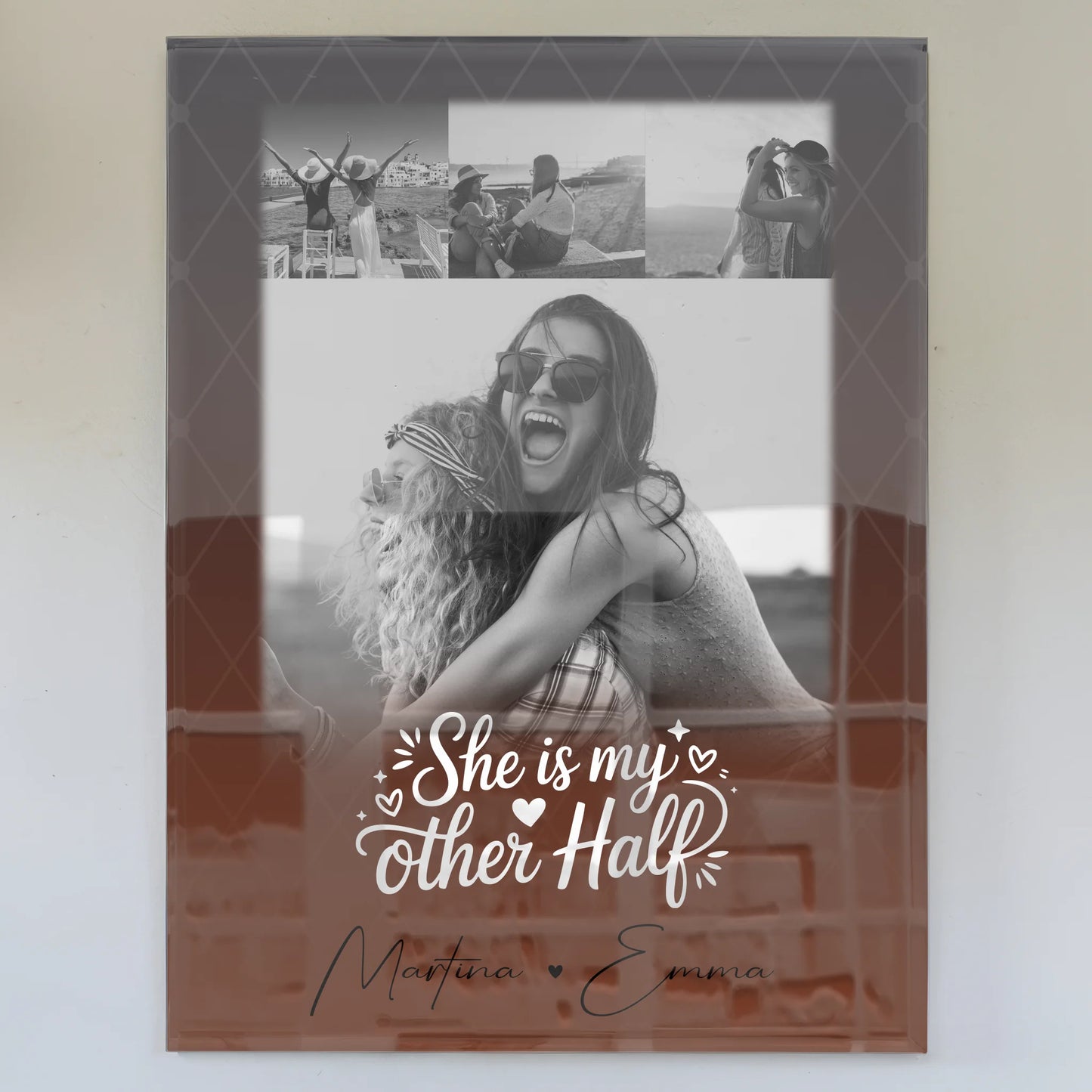 Personalisierte Foto Mit Acrylglas mit 4 Fotos She is my other half Geschenk