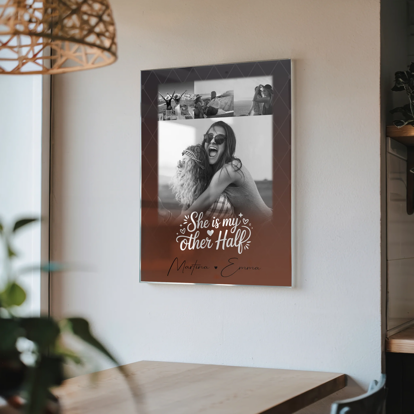 Personalisierte Foto Mit Acrylglas mit 4 Fotos She is my other half Geschenk