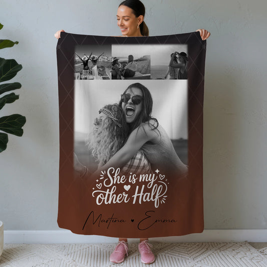 Personalisierte Kuscheldecke Mit Namen Und Motiv 4 Fotos She is my other half 1