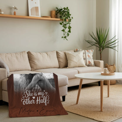 Personalisierte Kuscheldecke Mit Namen Und Motiv 4 Fotos She is my other half 4