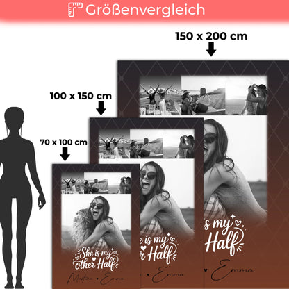Personalisierte Kuscheldecke Mit Namen Und Motiv 4 Fotos She is my other half 5
