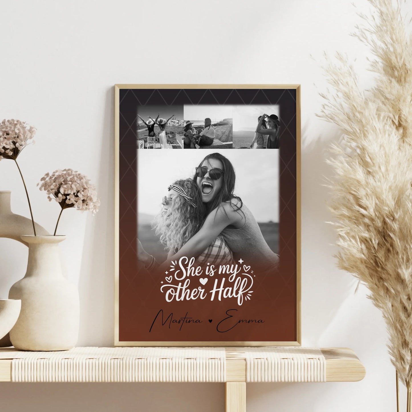 She is my other half Poster für die beste Schwester mit 4 Fotos personalisiert