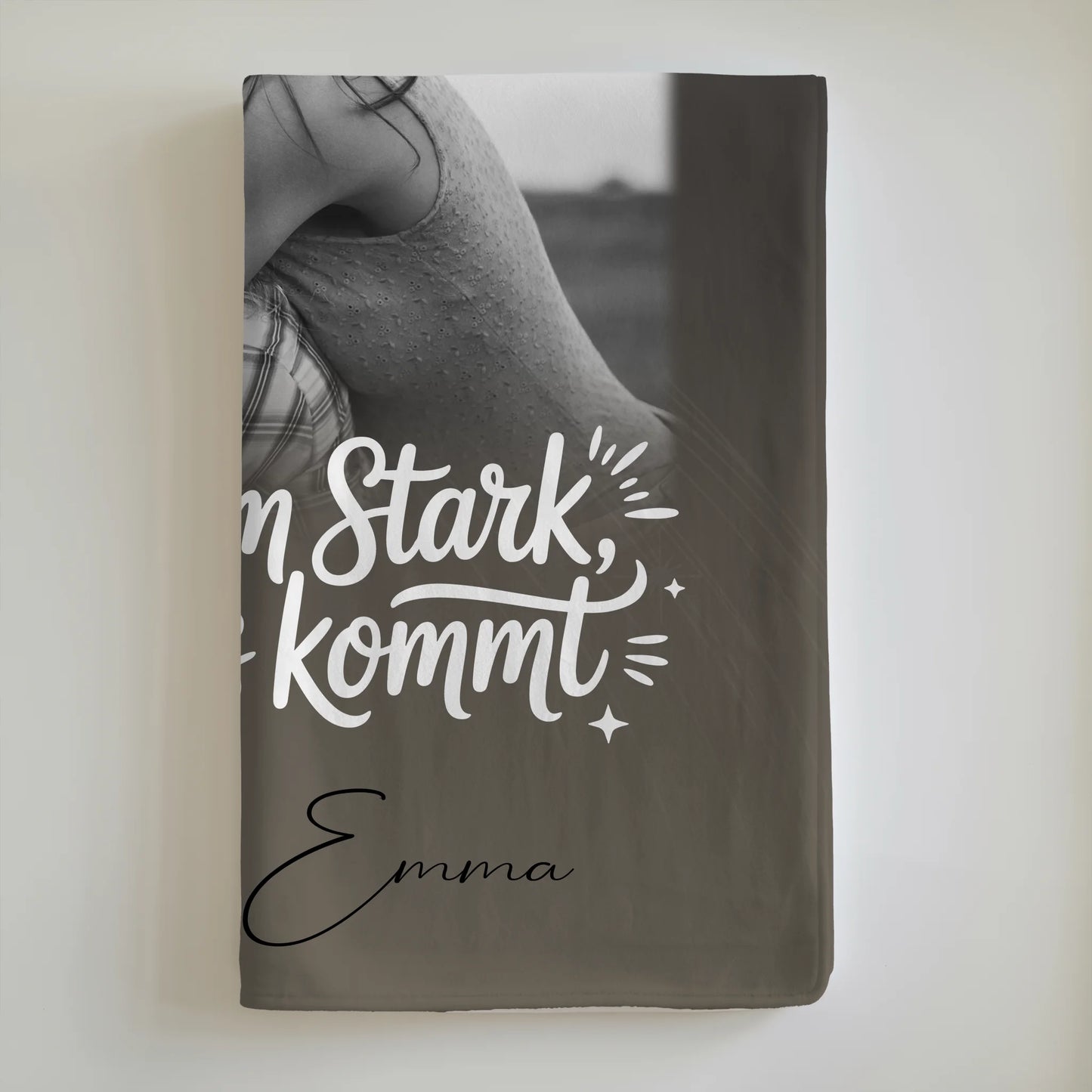 Decke Mit Namen 4 Fotos und 1 Kleines Herz Foto Gemeinsam stark egal was kommt Personalisiertes Geschenk 6