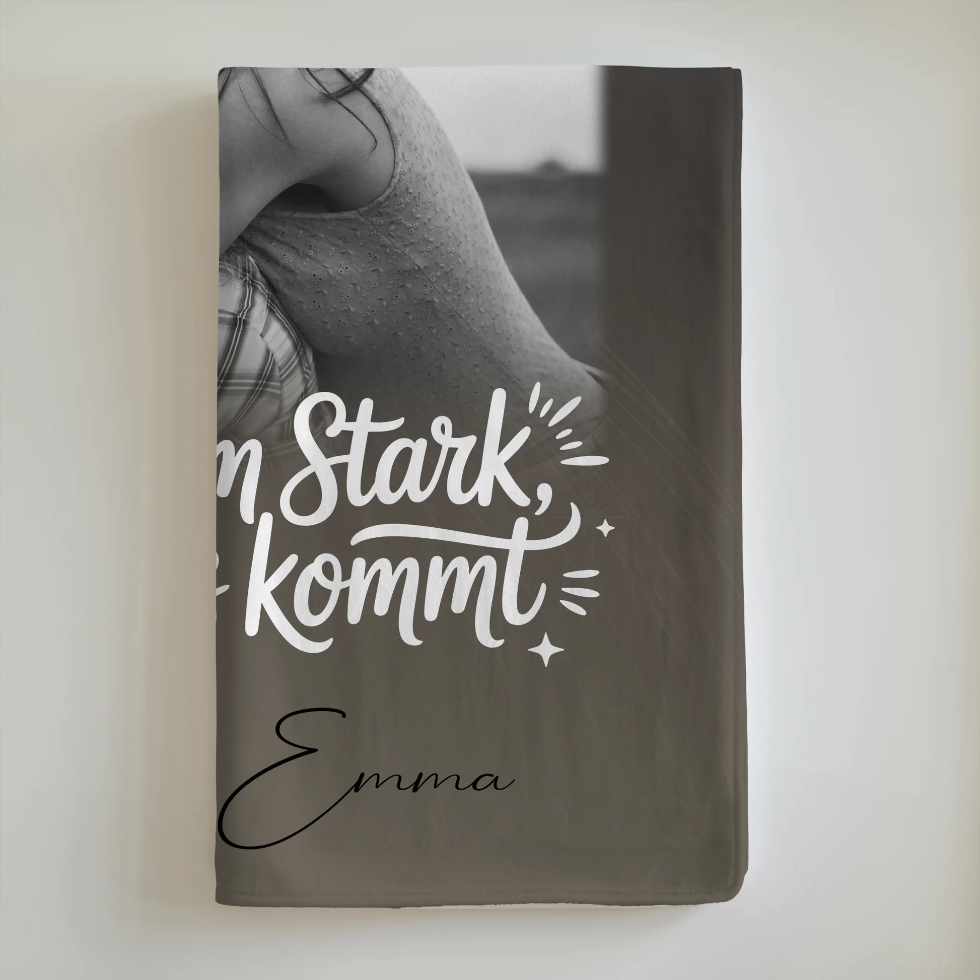 Decke Mit Namen 4 Fotos und 1 Kleines Herz Foto Gemeinsam stark egal was kommt Personalisiertes Geschenk 6