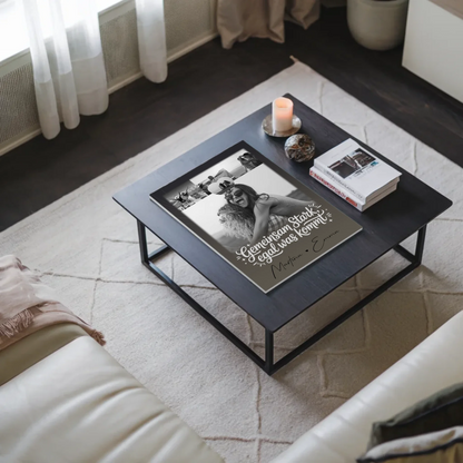 Personalisierbares Fotoboard Magnet Poster mit 4 Fotos und kleinem Herz – Gemeinsam stark egal was kommt