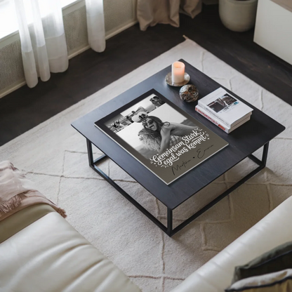 Personalisierbares Fotoboard Magnet Poster mit 4 Fotos und kleinem Herz – Gemeinsam stark egal was kommt